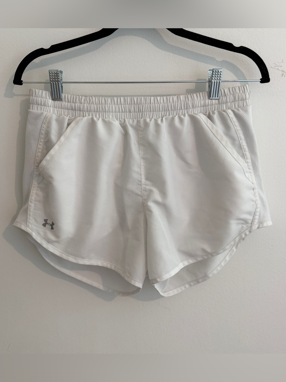 Under Armor White Running Shorts